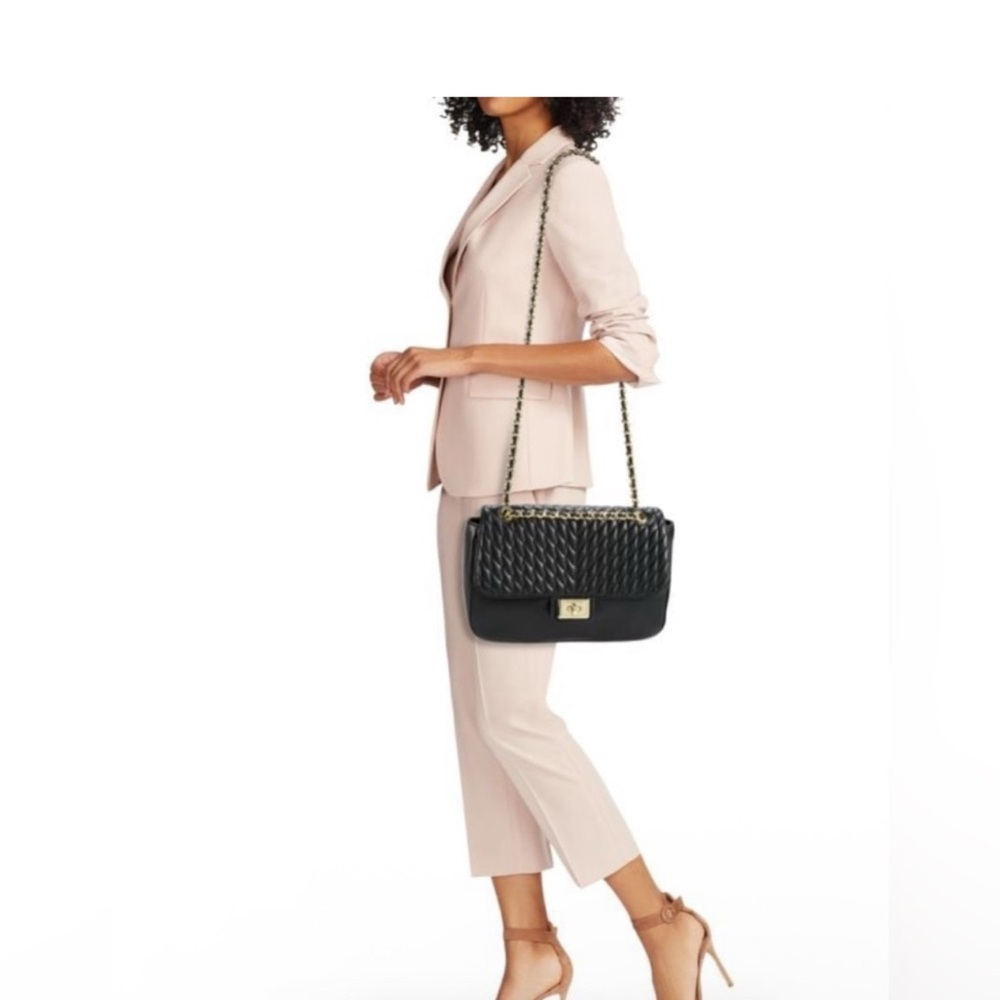 Karl Lagerfeld Black Quilted Chain Shoulder Bag - Picture 2 of 10